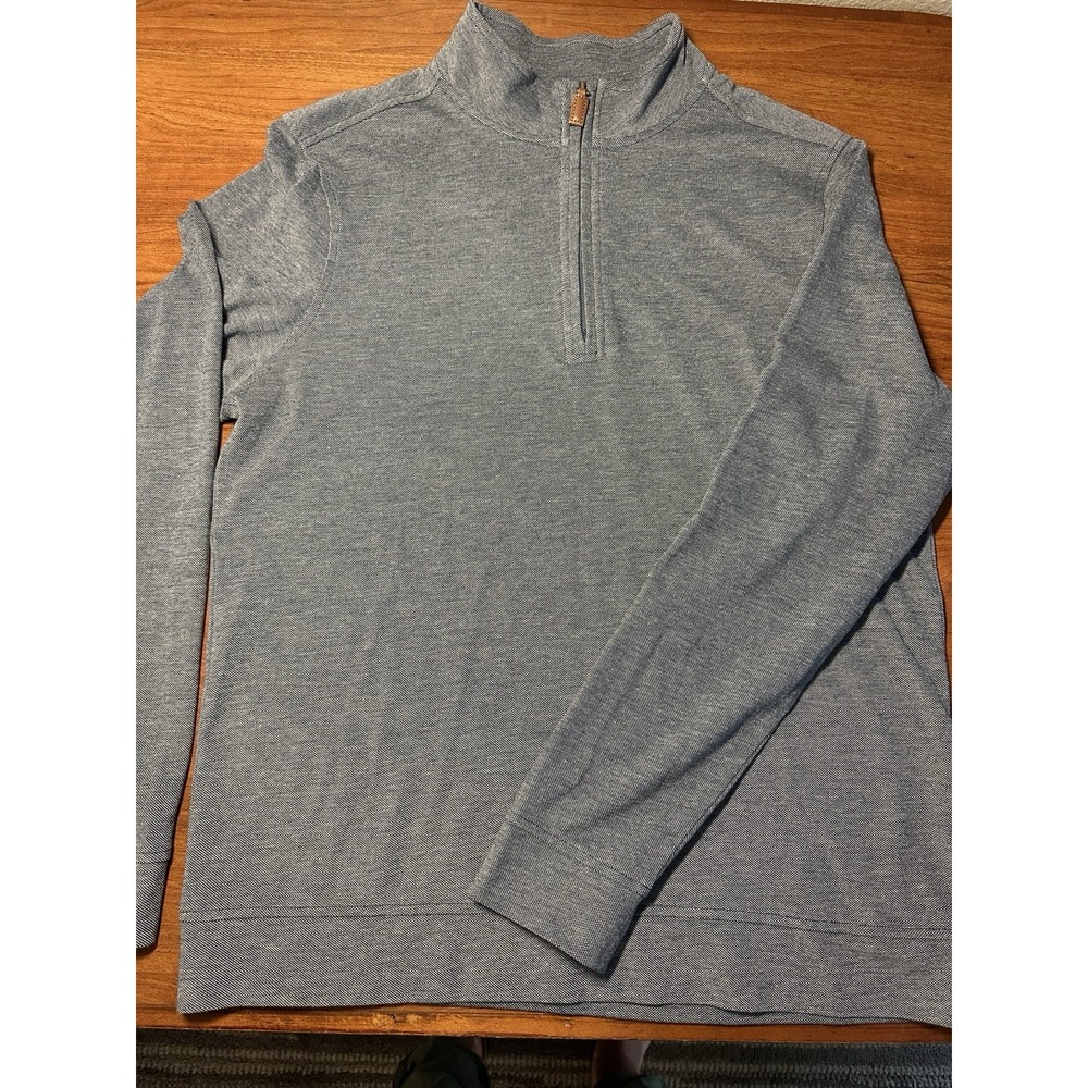 FAIRLANE Performance Pique Mens Blue Oxford Polo Size S Pullover Long Sleeve
